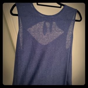 New blue tank with flattering open back